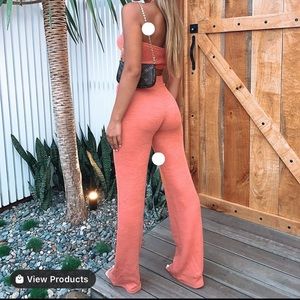 White fox festival two piece set - pant and crop top bra